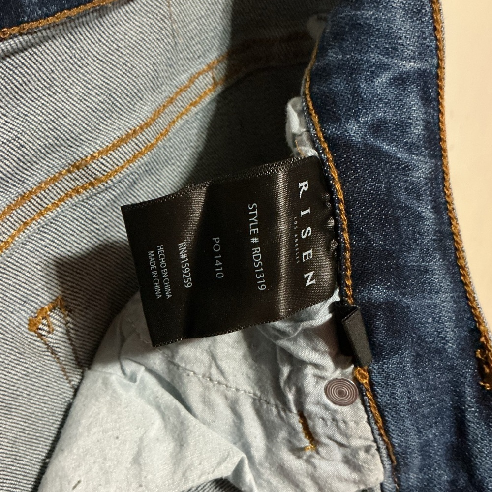 Risen Women's Distressed Blue Jean Shorts - Picture 6 of 6